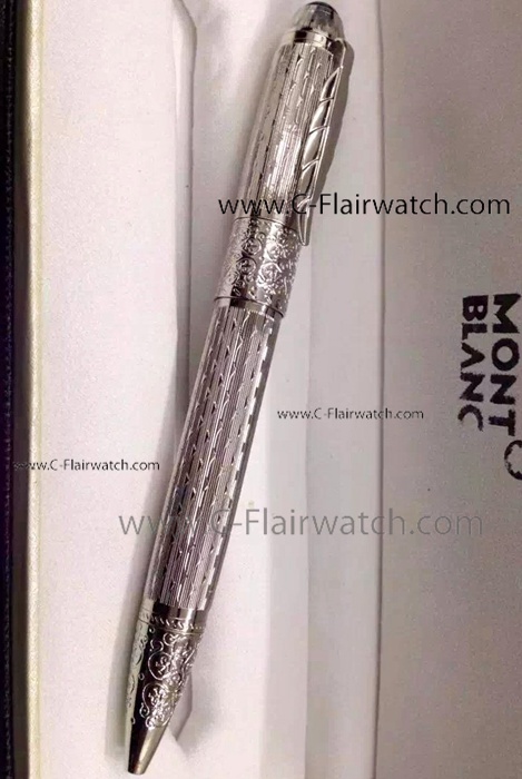 Daniel Defoe Silver Ballpoint Pen / Wholesale Mont Blanc Pens